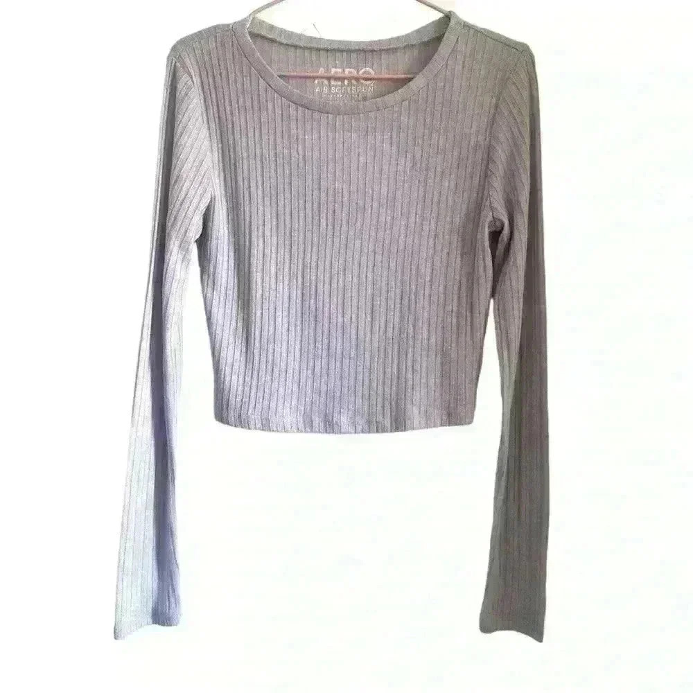 Basic Pastel Purple Cropped Long sleeve